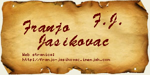 Franjo Jasikovac vizit kartica